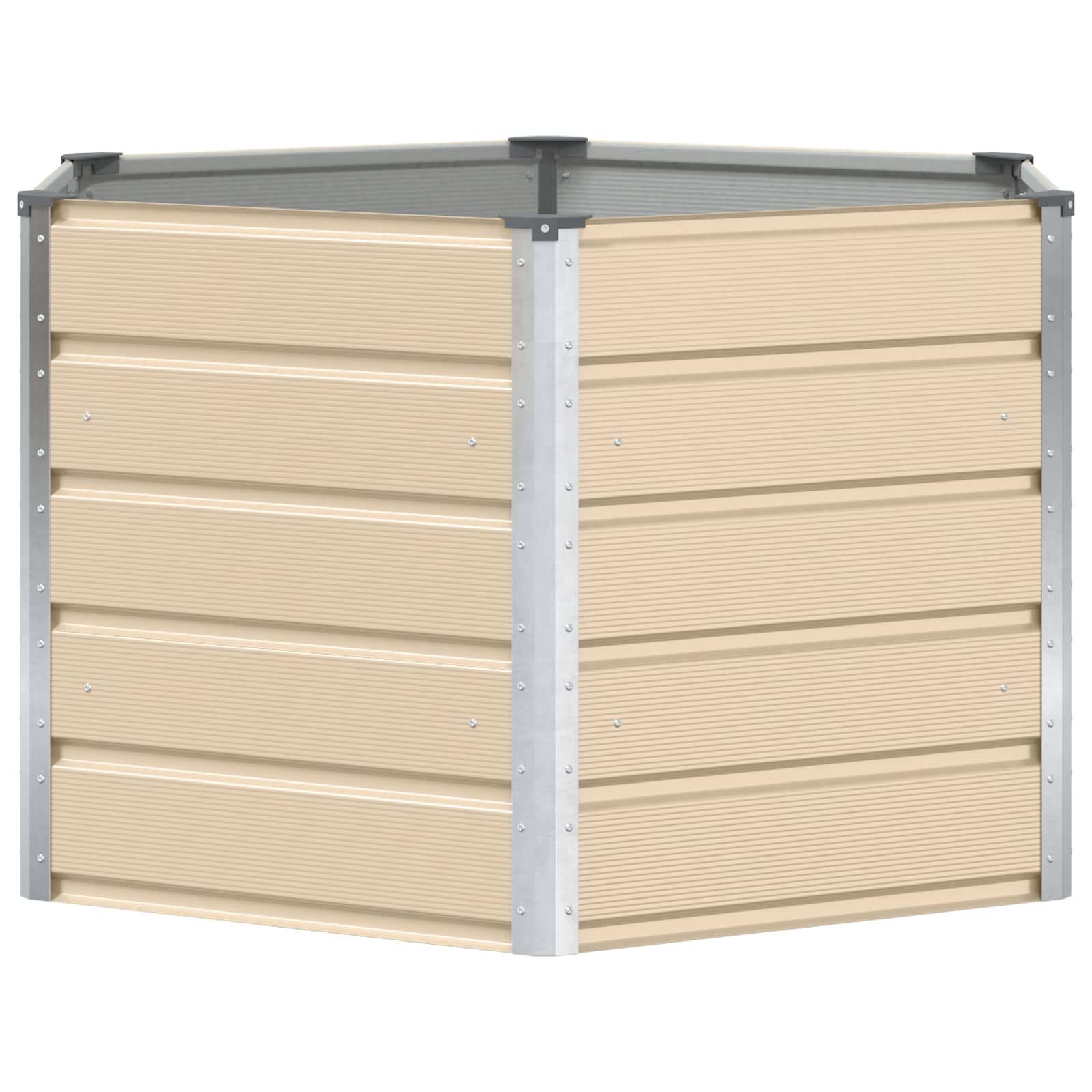 Vidaxl plantenbak ivoor 129 x 129 x 75 cm staal