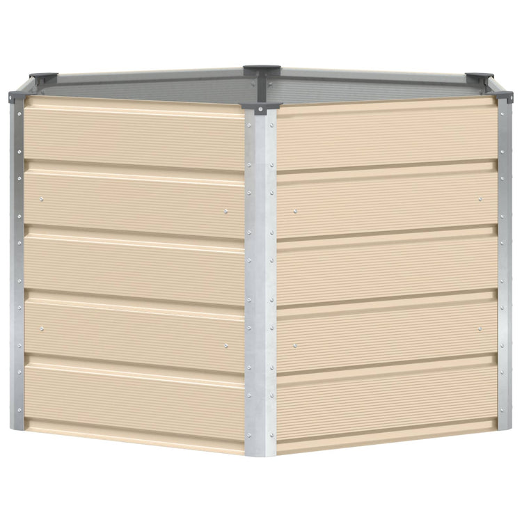 Vidaxl plantenbak ivoor 129 x 129 x 75 cm staal