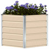 Vidaxl plantenbak ivoor 129 x 129 x 75 cm staal