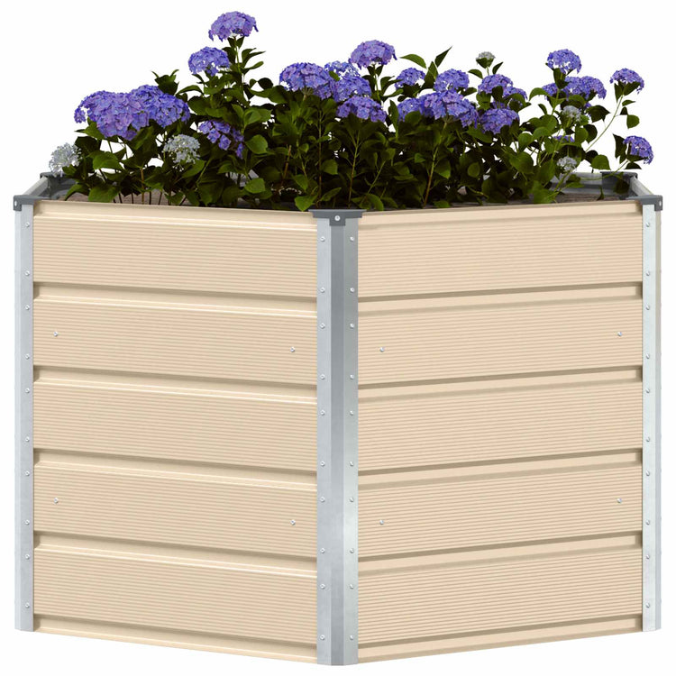 Vidaxl plantenbak ivoor 129 x 129 x 75 cm staal
