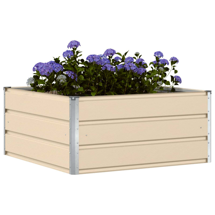 Vidaxl plantenbak ivoor 100 x 100 x 45 cm staal