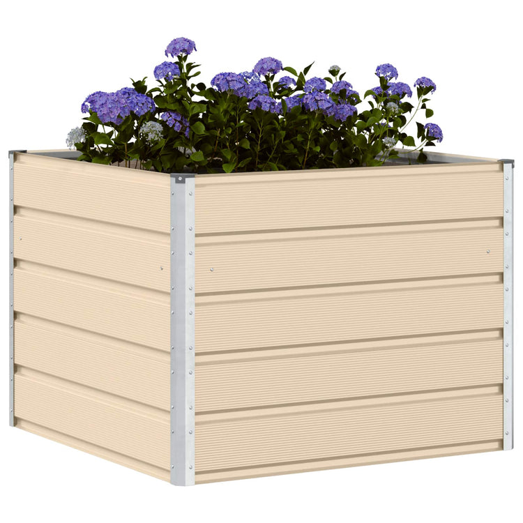 Vidaxl plantenbak ivoor 100 x 100 x 75 cm staal