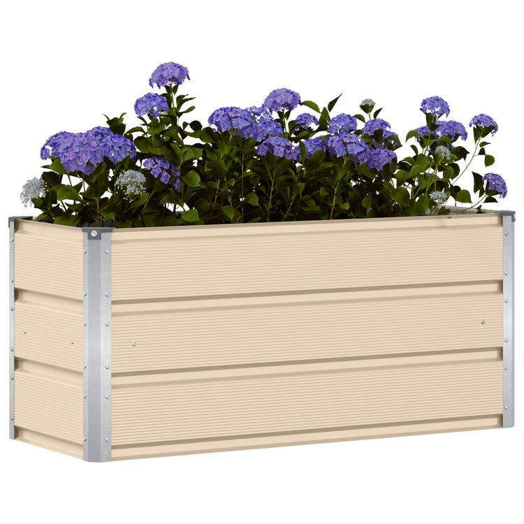Vidaxl plantenbak ivoor 100 x 40 x 45 cm staal