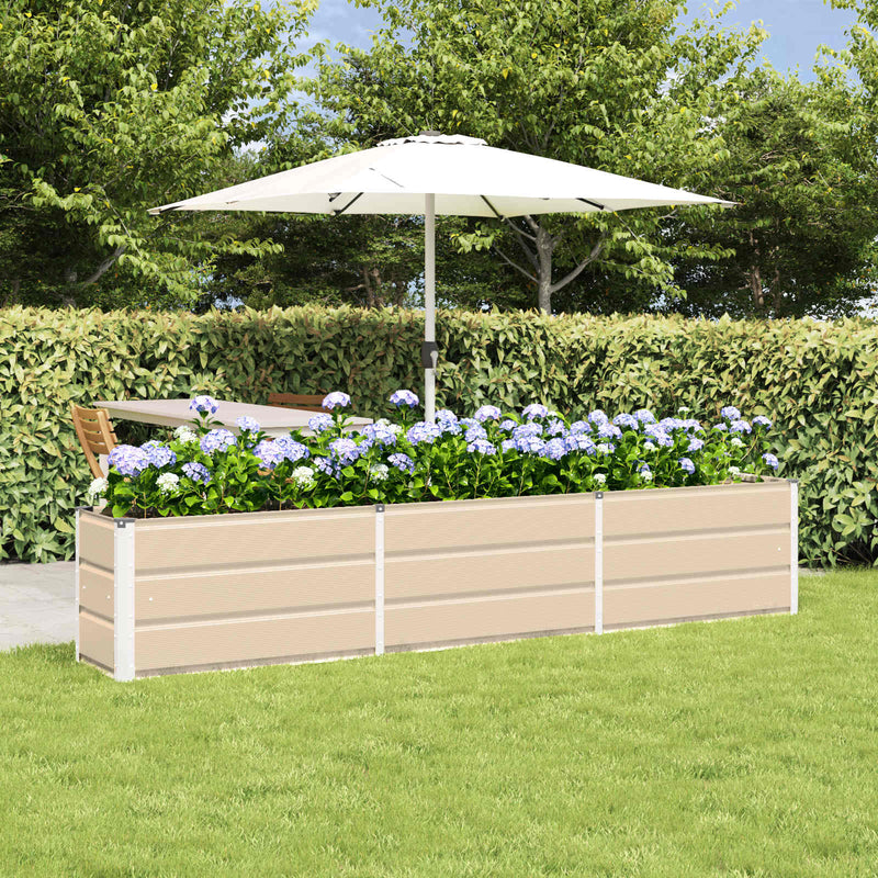 Vidaxl plantenbak ivoor 240 x 40 x 45 cm staal