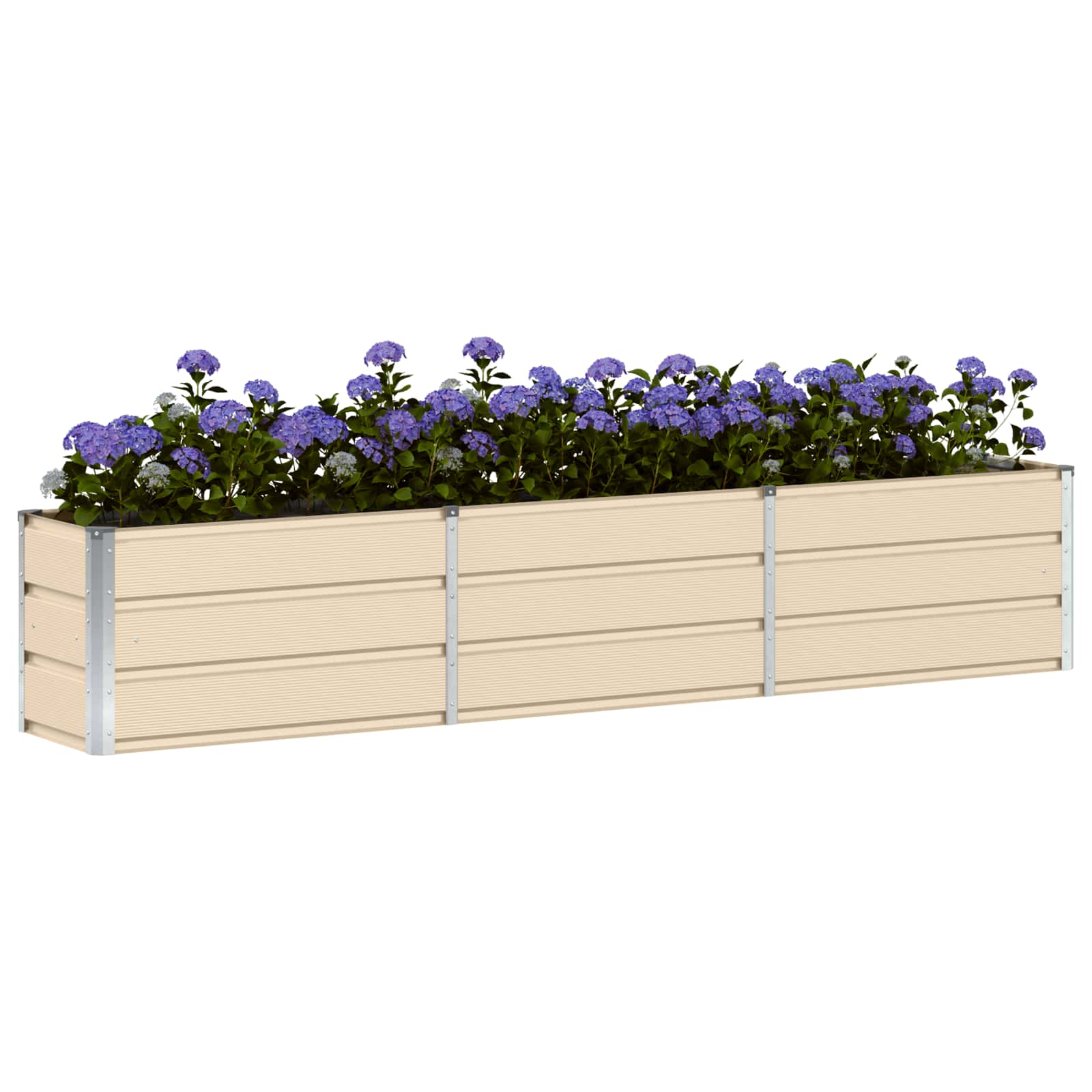 Vidaxl plantenbak ivoor 240 x 40 x 45 cm staal