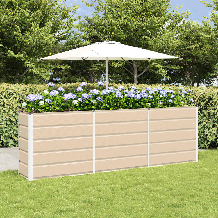 Vidaxl plantenbak ivoor 240 x 40 x 75 cm staal