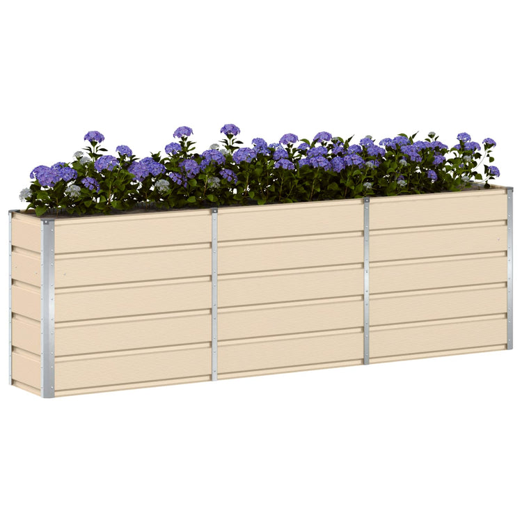Vidaxl plantenbak ivoor 240 x 40 x 75 cm staal