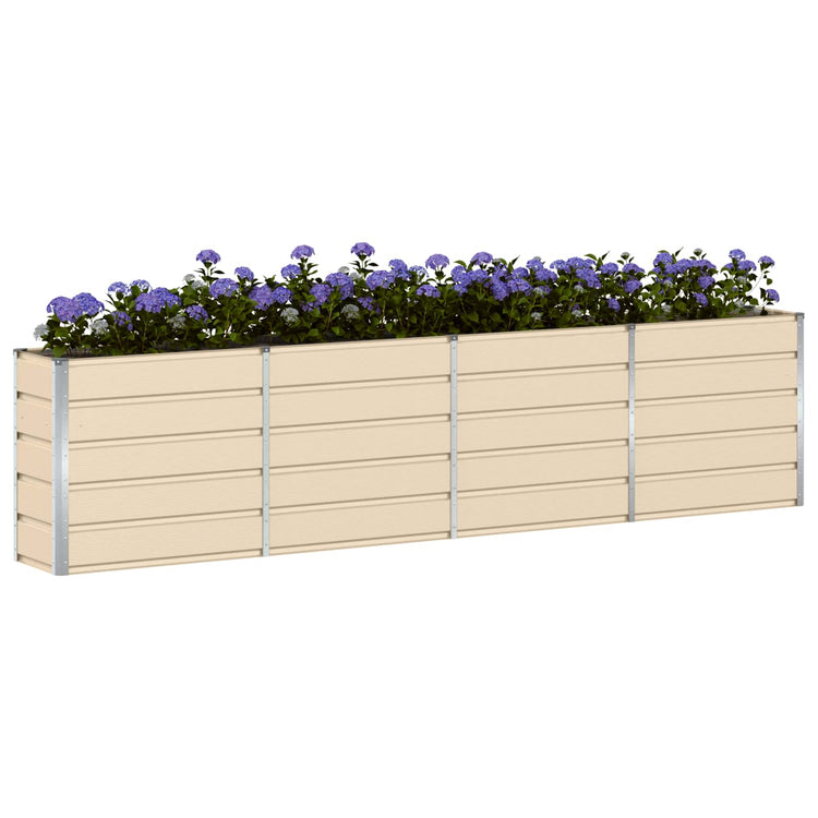 Vidaxl plantenbak ivoor 320 x 40 x 75 cm staal