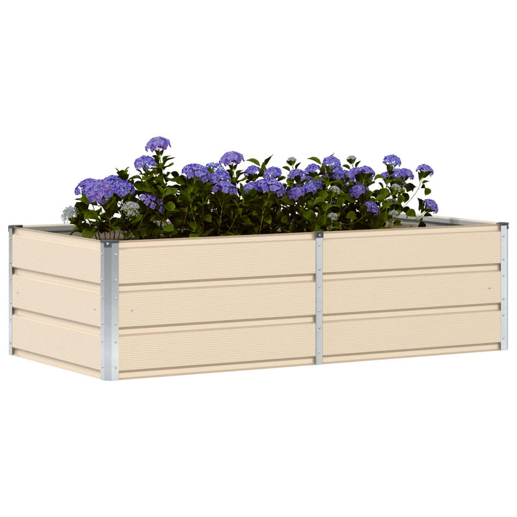 Vidaxl plantenbak ivoor 160 x 80 x 45 cm staal