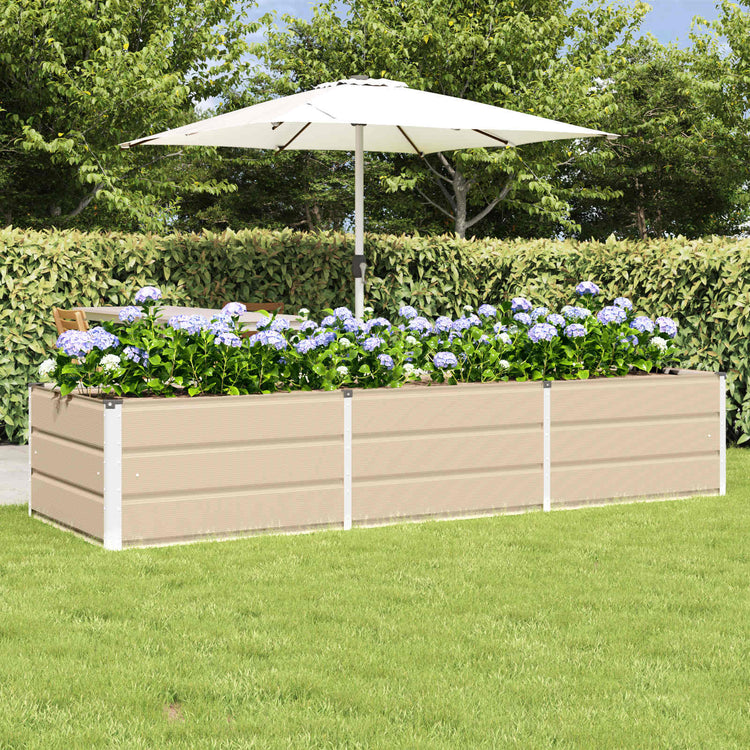 Vidaxl plantenbak ivoor 240 x 80 x 45 cm staal