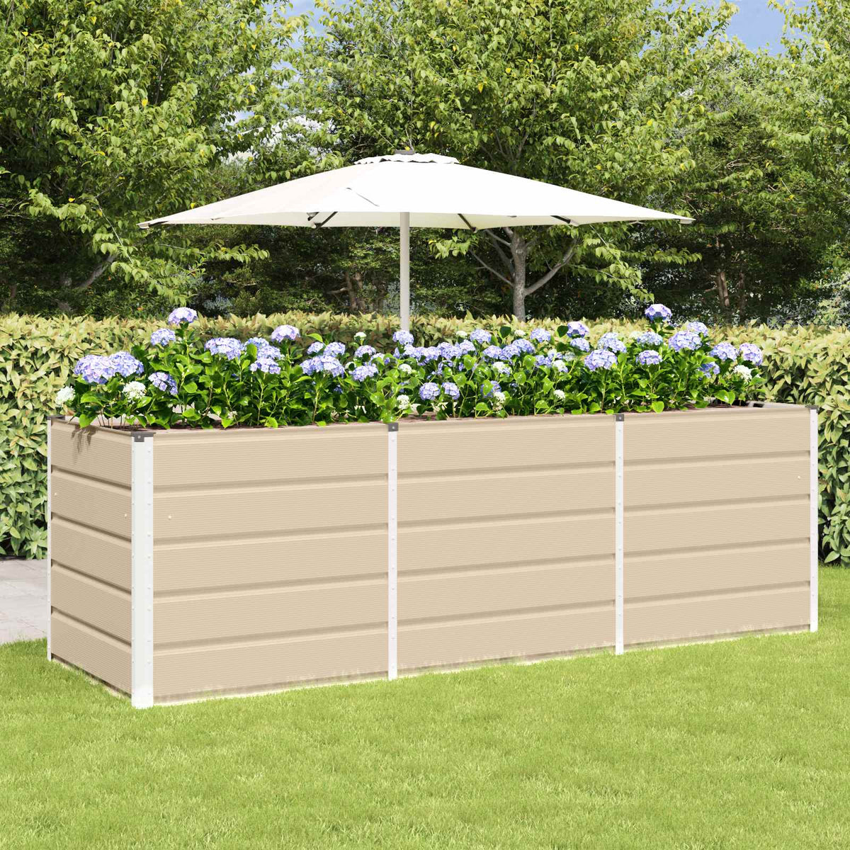 Vidaxl plantenbak ivoor 240 x 80 x 75 cm staal