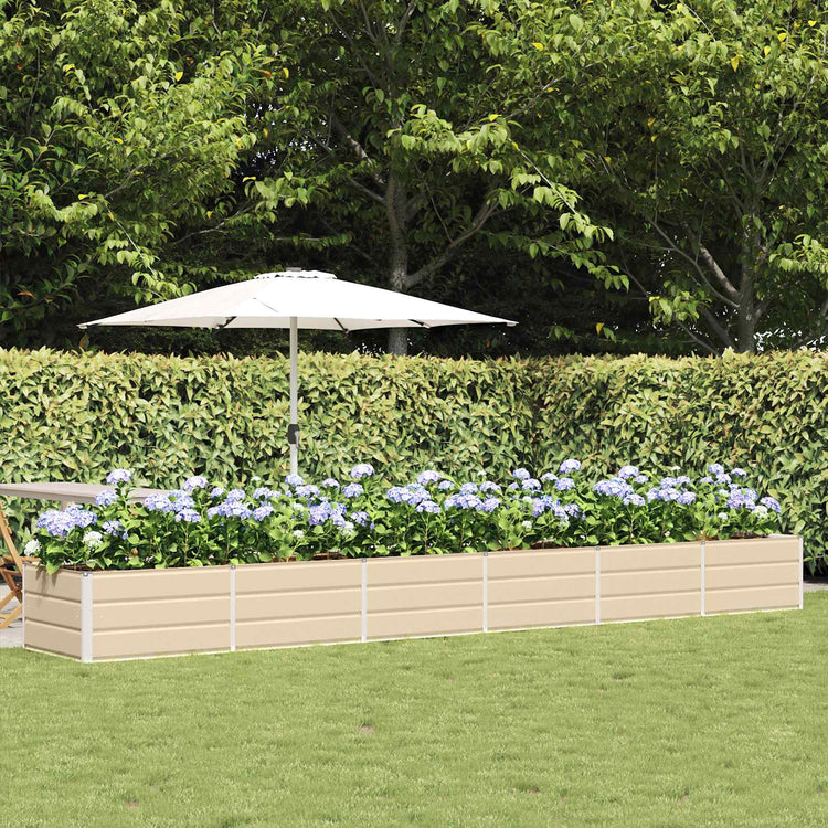 Vidaxl plantenbak ivoor 480 x 80 x 45 cm staal