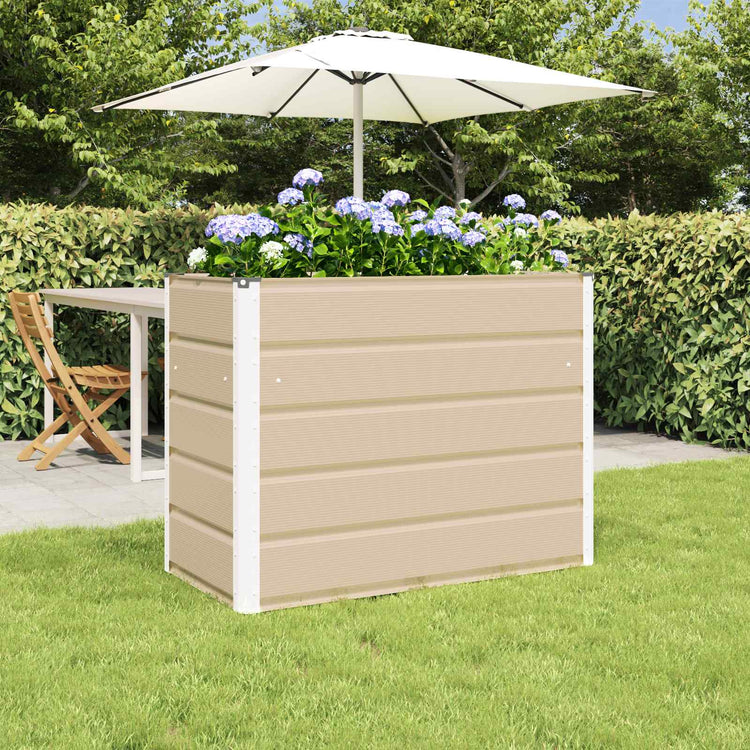 Vidaxl plantenbak ivoor 100 x 50 x 75 cm gegalvaniseerd staal
