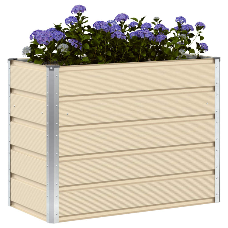 Vidaxl plantenbak ivoor 100 x 50 x 75 cm gegalvaniseerd staal