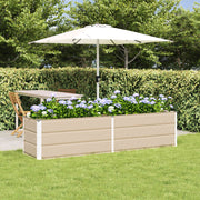 Vidaxl plantenbak ivoor 195 x 50 x 45 cm gegalvaniseerd staal - afbeelding 1