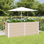 Vidaxl plantenbak ivoor 195 x 50 x 75 cm gegalvaniseerd staal - afbeelding 1