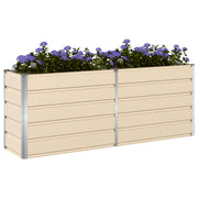 Vidaxl plantenbak ivoor 195 x 50 x 75 cm gegalvaniseerd staal - afbeelding 3