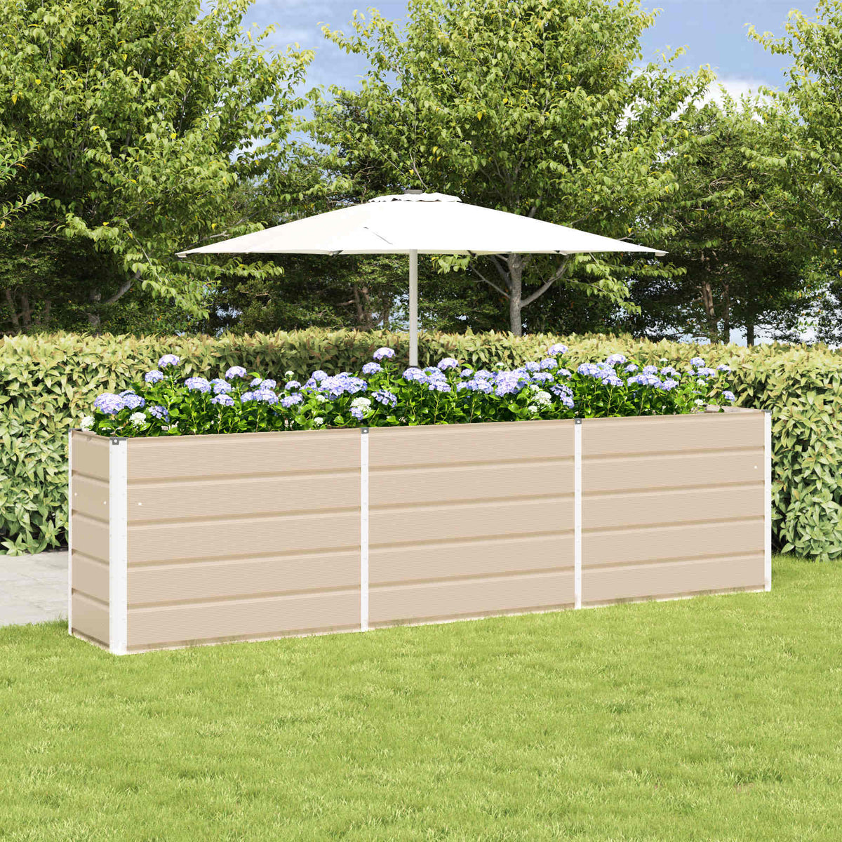 Vidaxl plantenbak ivoor 290 x 50 x 75 cm gegalvaniseerd staal