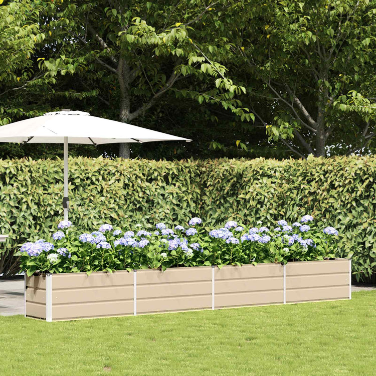 Vidaxl plantenbak ivoor 385 x 50 x 45 cm gegalvaniseerd staal