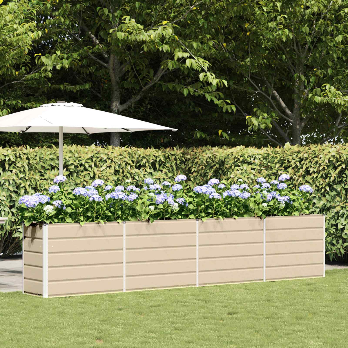 Vidaxl plantenbak ivoor 385 x 50 x 75 cm gegalvaniseerd staal