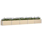 Vidaxl plantenbak ivoor 480 x 50 x 45 cm gegalvaniseerd staal - afbeelding 3