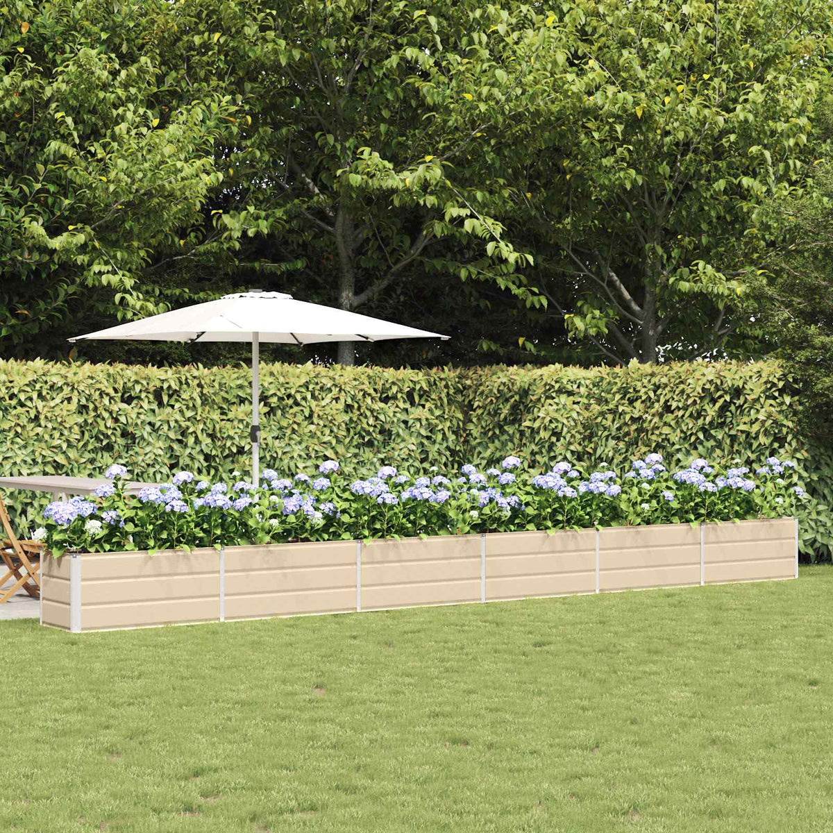 Vidaxl plantenbak ivoor 580 x 50 x 45 cm gegalvaniseerd staal