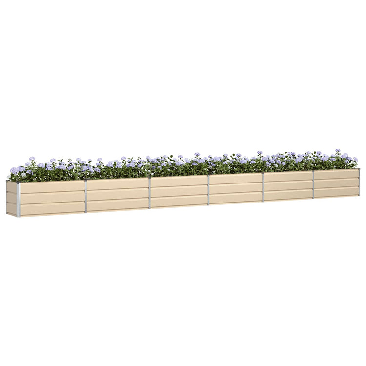 Vidaxl plantenbak ivoor 580 x 50 x 45 cm gegalvaniseerd staal
