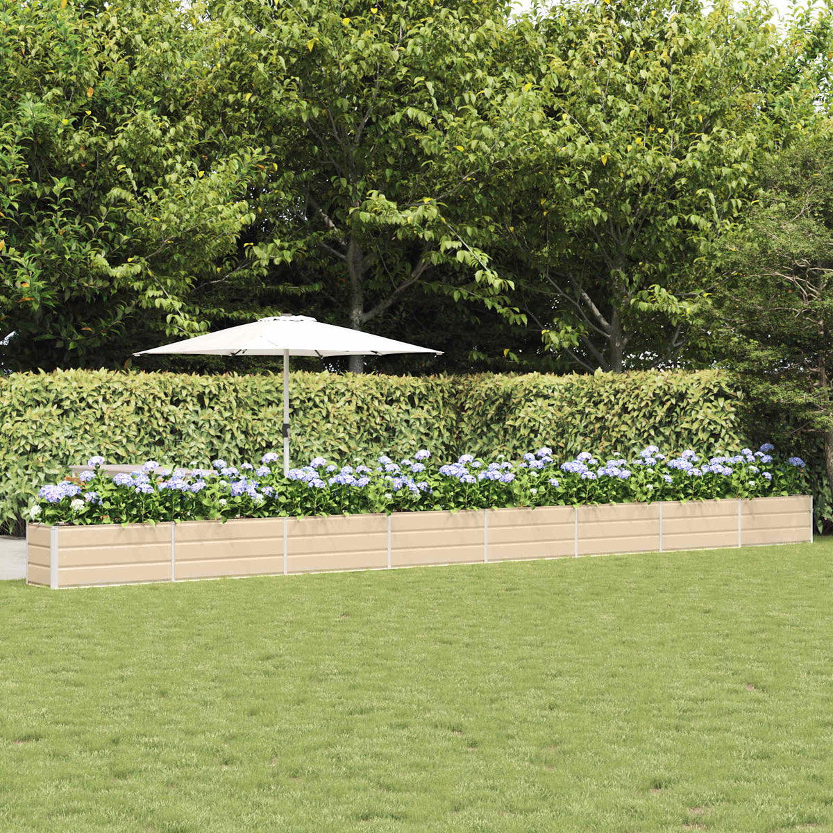 Vidaxl plantenbak ivoor 770 x 50 x 45 cm gegalvaniseerd staal