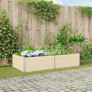 Vidaxl plantenbak ivoor 195 x 100 x 45 cm gegalvaniseerd staal - afbeelding 1