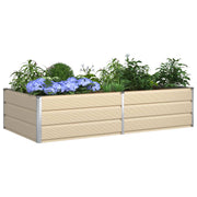 Vidaxl plantenbak ivoor 195 x 100 x 45 cm gegalvaniseerd staal - afbeelding 3