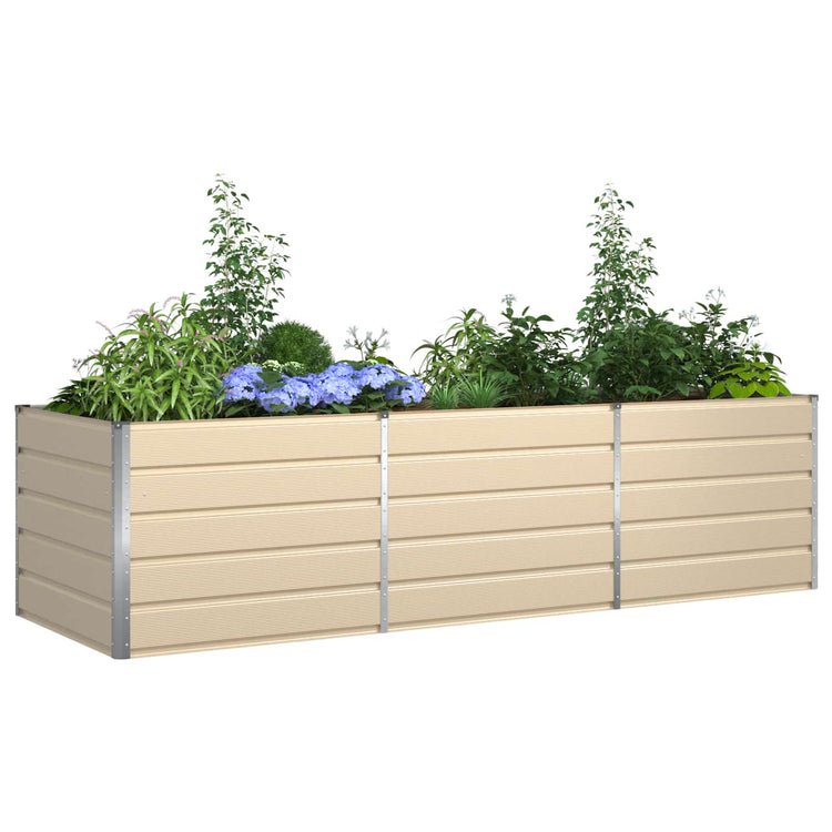 Vidaxl plantenbak ivoor 290 x 100 x 75 cm gegalvaniseerd staal