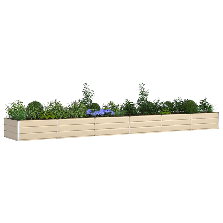 Vidaxl plantenbak ivoor 580 x 100 x 45 cm gegalvaniseerd staal