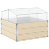 Vidaxl plantenbak ivoor 100 x 100 x 77 cm gegalvaniseerd staal