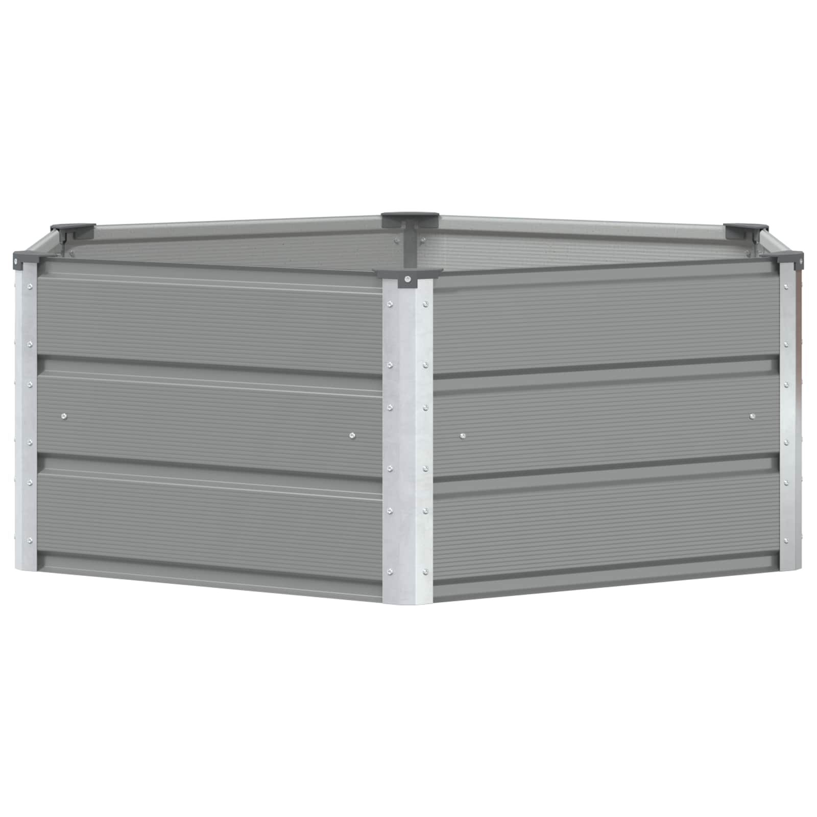 Vidaxl plantenbak lichtgrijs 129 x 129 x 45 cm staal