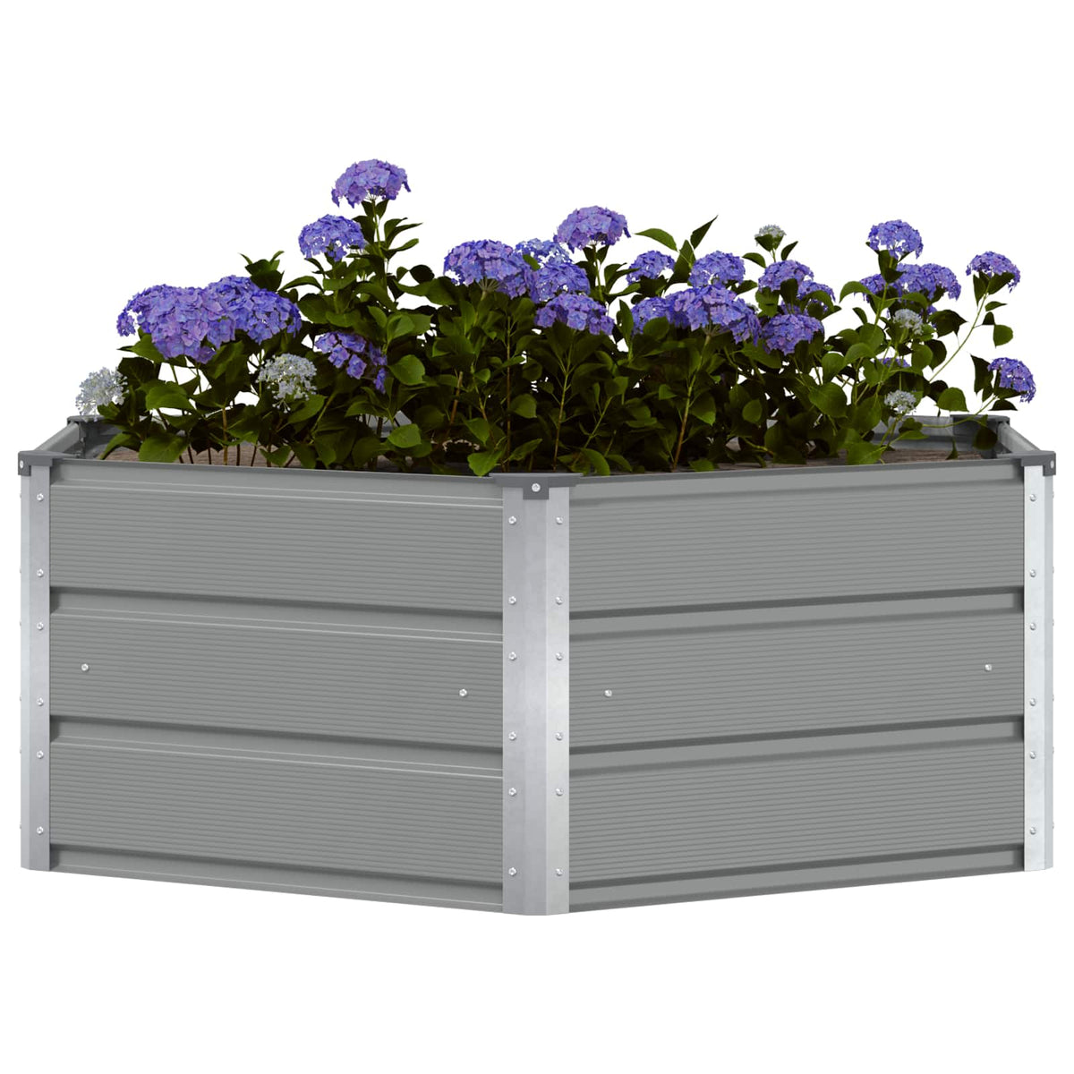 Vidaxl plantenbak lichtgrijs 129 x 129 x 45 cm staal
