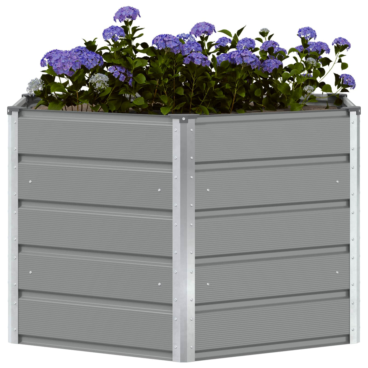 Vidaxl plantenbak lichtgrijs 129 x 129 x 75 cm staal