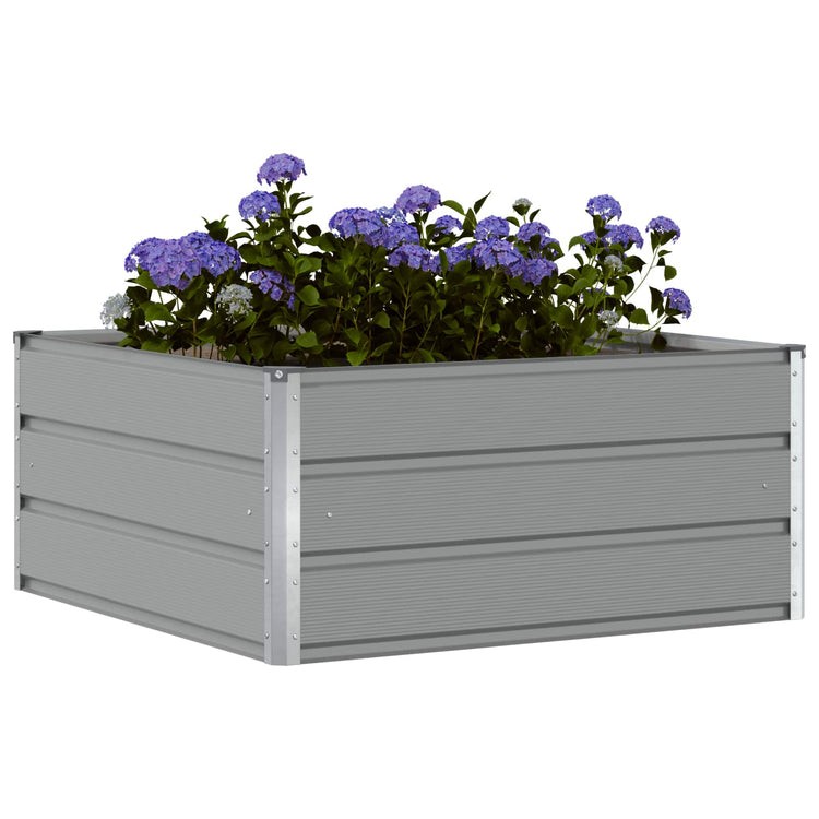 Vidaxl plantenbak lichtgrijs 100 x 100 x 45 cm staal