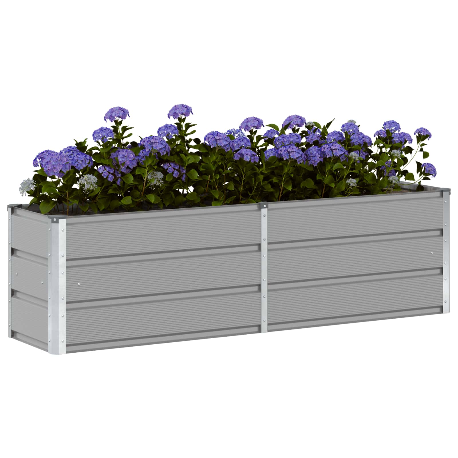 Vidaxl plantenbak lichtgrijs 160 x 40 x 45 cm staal