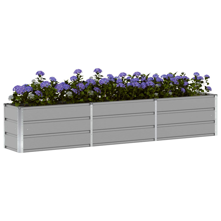 Vidaxl plantenbak lichtgrijs 240 x 40 x 45 cm staal