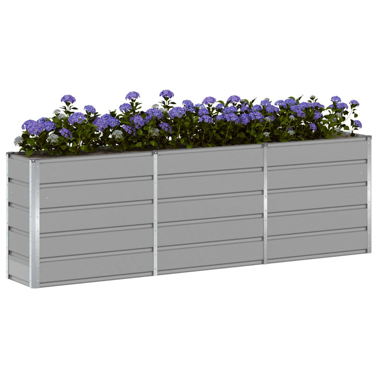 Vidaxl plantenbak lichtgrijs 160 x 40 x 75 cm staal