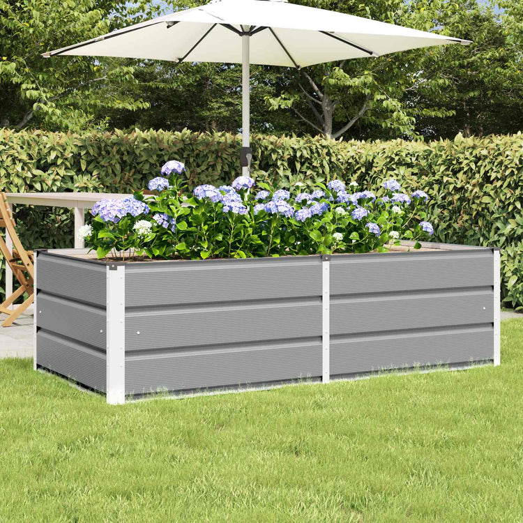 Vidaxl plantenbak lichtgrijs 160 x 80 x 45 cm staal