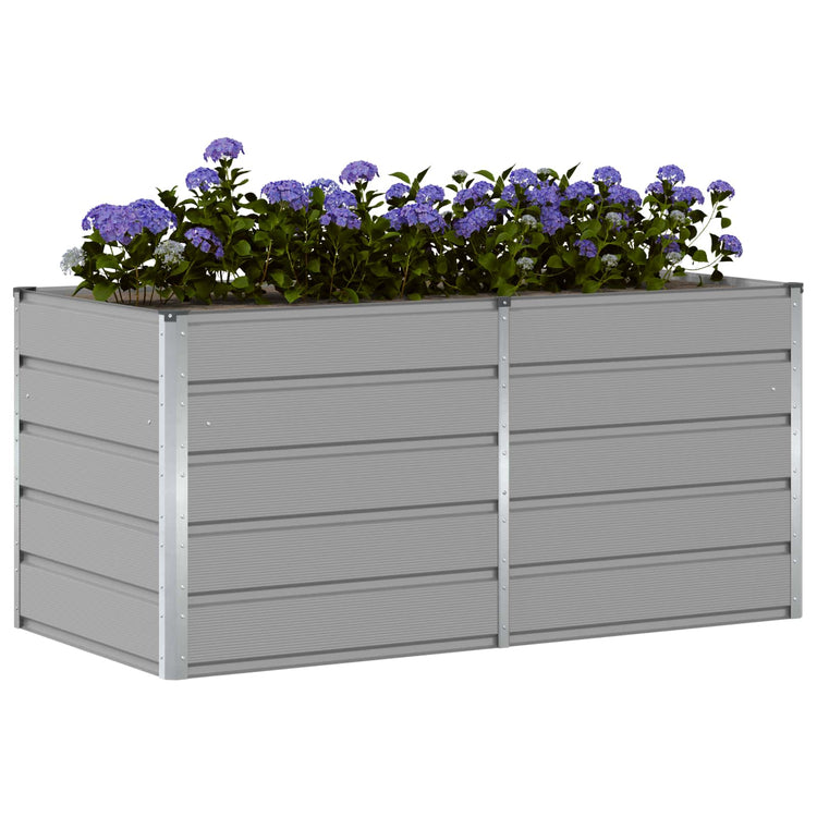 Vidaxl plantenbak lichtgrijs 160 x 80 x 75 cm staal