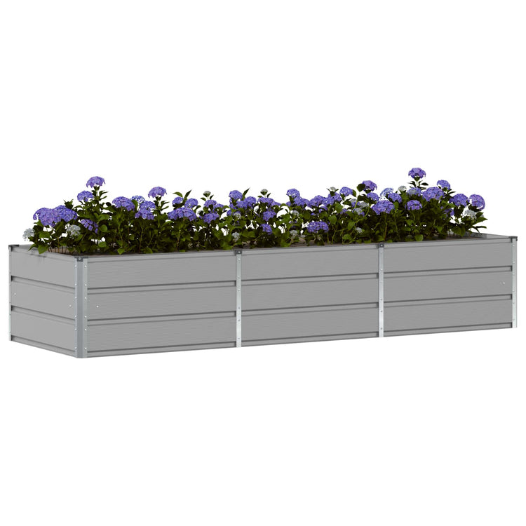 Vidaxl plantenbak lichtgrijs 240 x 80 x 45 cm staal