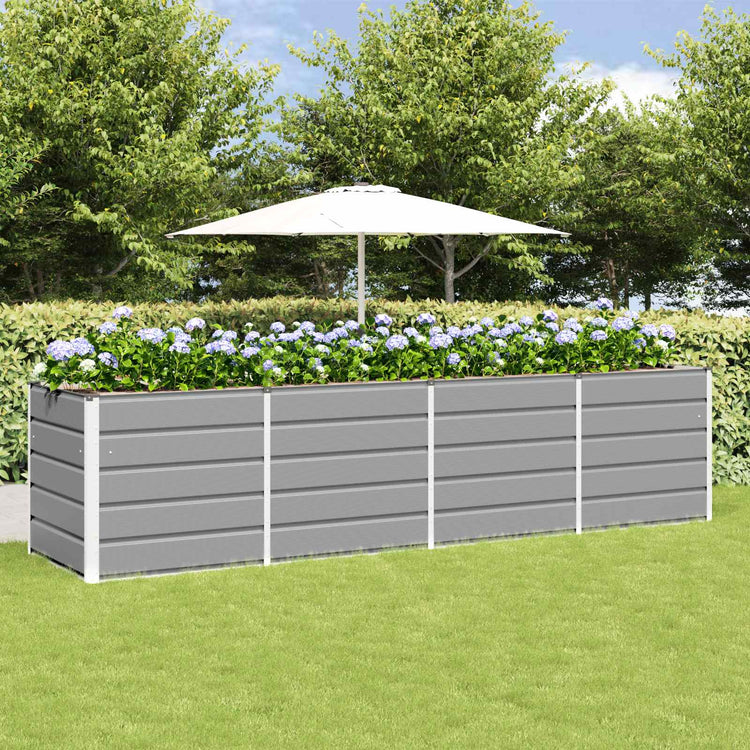 Vidaxl plantenbak lichtgrijs 320 x 80 x 75 cm staal