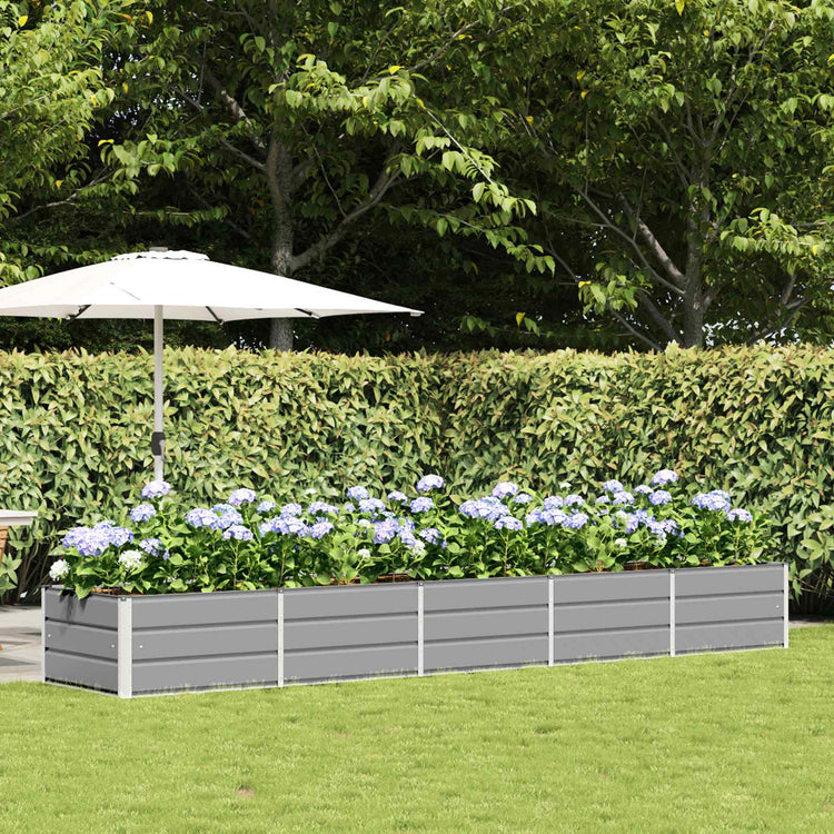 Vidaxl plantenbak lichtgrijs 400 x 80 x 45 cm staal