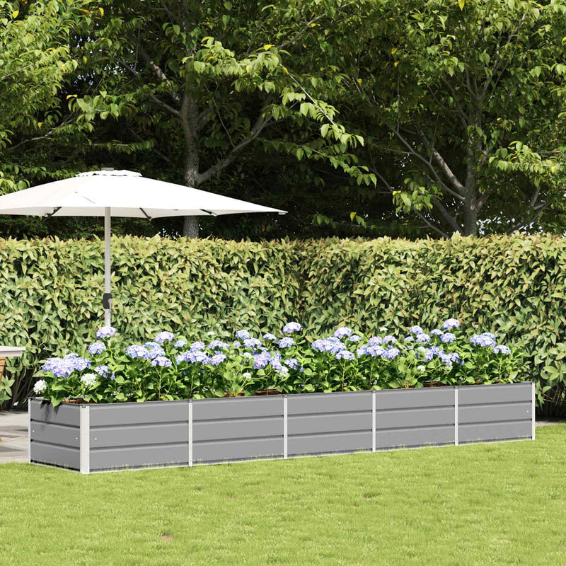 Vidaxl plantenbak lichtgrijs 400 x 80 x 45 cm staal