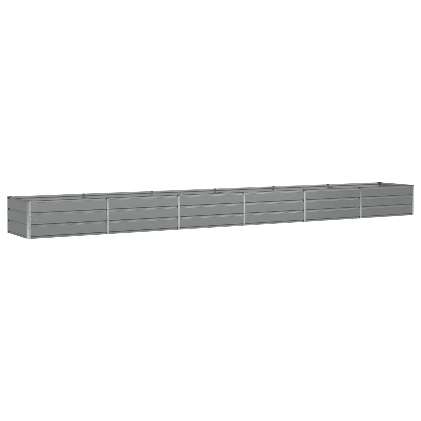 Vidaxl plantenbak lichtgrijs 600 x 80 x 45 cm staal