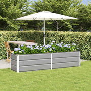 Vidaxl plantenbak lichtgrijs 195 x 50 x 45 cm gegalvaniseerd staal - afbeelding 1