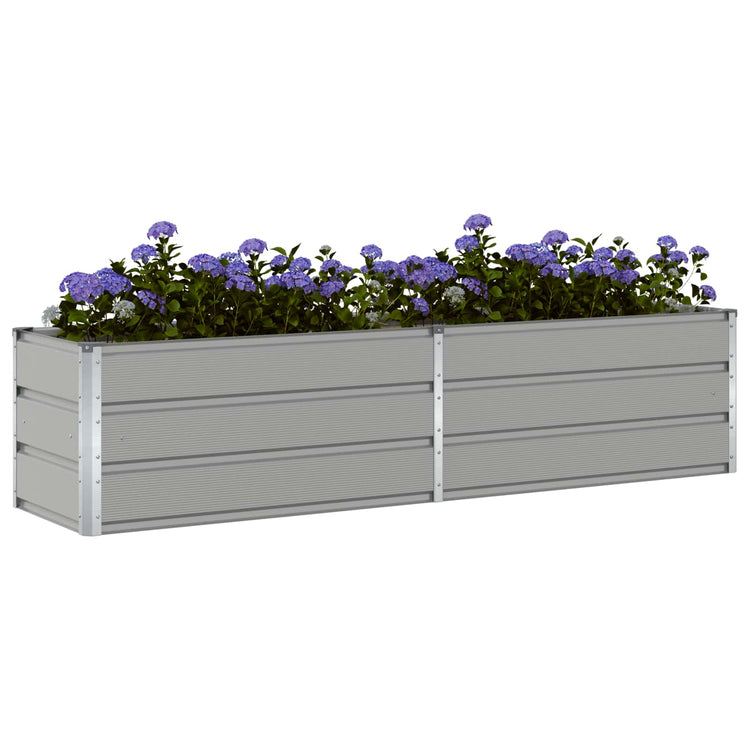 Vidaxl plantenbak lichtgrijs 195 x 50 x 45 cm gegalvaniseerd staal