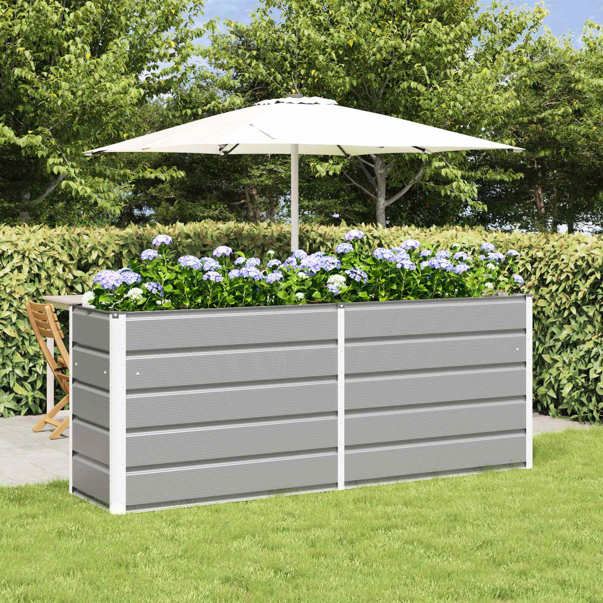 Vidaxl plantenbak lichtgrijs 195 x 50 x 75 cm gegalvaniseerd staal